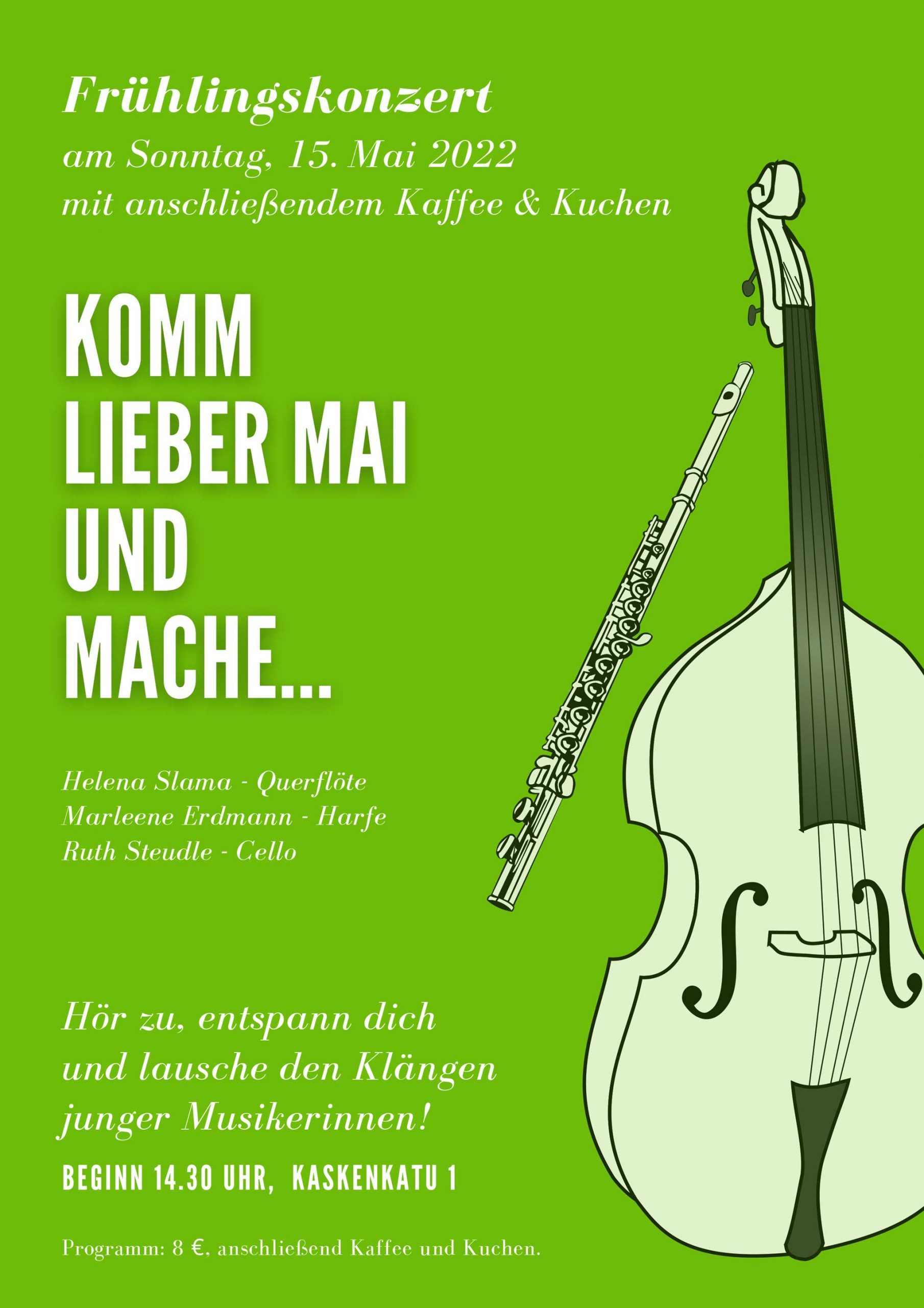 Einladung zum Frühlingskonzert in der Kaskenkatu in Turku am 15.5.2022