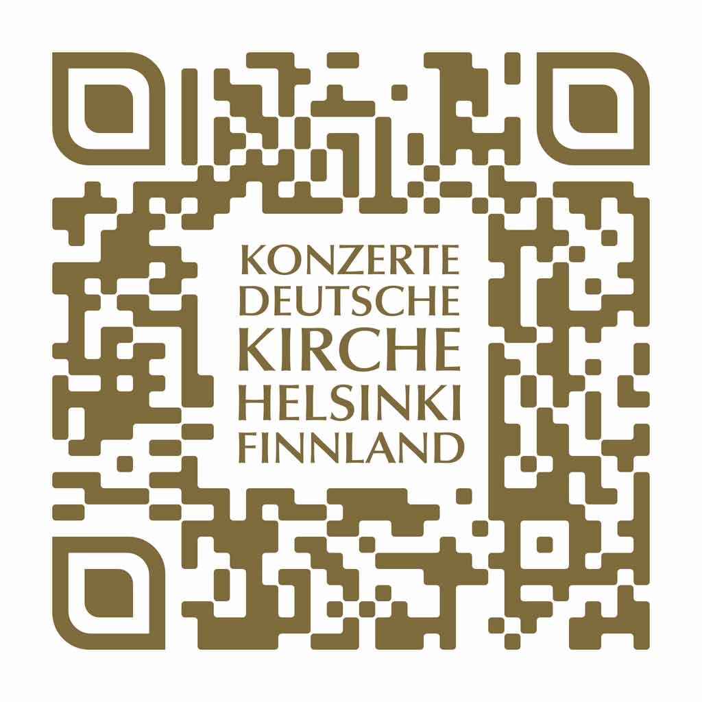 Konzerte in der Deutschen Kirche in Helsinki, Finnland (QR–Code)